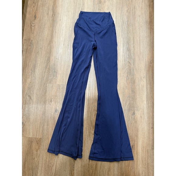 Aerie Offline Real Me Super Flare Hi Rise Ribbed Leggings Navy Blue M - Picture 1 of 7